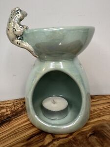 GANZ Frog Ceramic Wax Melt Warmer Oil Burner Fragrance Tealight Candle Holder