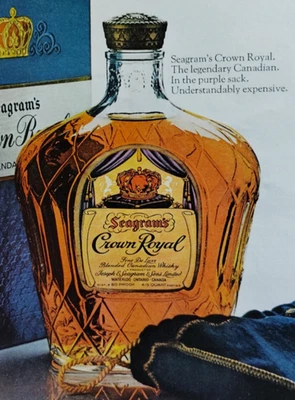 De colección Ad Seagram's Crown Royal Pregúntale al hombre que posee un bolso púrpura Foto 1 de 3