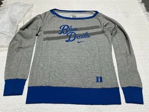 Camisa Duke Blue Devils Nike Dri-Fit cuello barco para mujer gris jaspeado nueva con etiquetas - Imagen 1 de 11