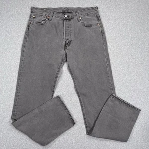 Pantalones de mezclilla Levis Premium 501 para hombre 36 x 36 gris pierna recta botón mosca grande E - Imagen 1 de 15
