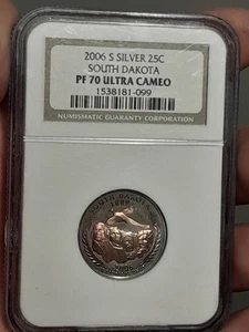 2006 S North Dakota Silver 25c Quarter NGC PR70UCAM (Nice Toning) - Picture 1 of 5