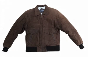 Vintage HARBOR VIEW Bomberjacke Herren SMALL Braun Full Zip Motorrad - Bild 1 von 14