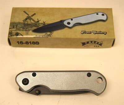 FROST Spring Assisted Folding Knife Silver Stainless 16-818S - Image 1 of 4