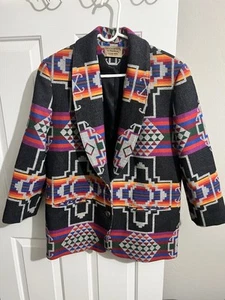 PENDLETON NATIVE KNOCKABOUTS DECKE JACKE MANTEL KRAGEN DAMEN VINTAGE SELTEN USA - Bild 1 von 21