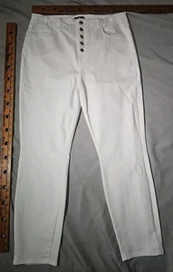 7 For All Mankind Jeans Womens 32 White High Waist Cropped Skinny Demin Pants  - Picture 1 of 18