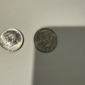 2  silver Uncirculated 1964 Kennedy Silver Half Dollars-United States Coins