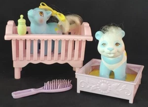 Vintage My Litttle Pony Pretty Pal Stripes & Nectar Baby Pony & Panda Set - G1 - Picture 1 of 11