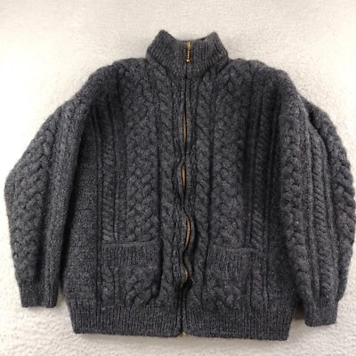 Chaqueta de lana Carraig Donn para mujer grande gris cremallera completa hecha en Irlanda Foto 1 de 4