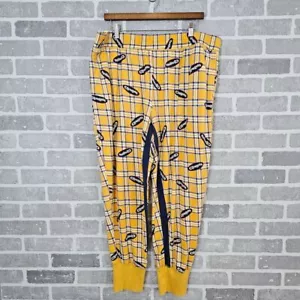 Pantalones de pijama despistados para mujer XL amarillo a cuadros logotipo ropa para dormir salón - Imagen 1 de 11
