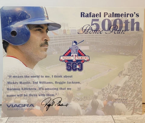 RAFAEL PALMEIRO 500th HOME RUN Printed autograph Photo/Poster 8.5"x11"  SH2 Cover