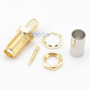 RP-SMA female RF Connector male pin crimp for RG58 RG142 RG400 LMR195 cable - Picture 1 of 6