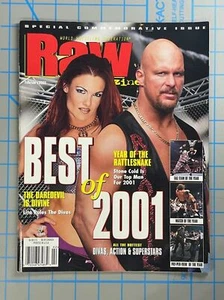 WWF RAW Magazine Best of 2001 Stone Cold Lita February 2002 WWE Vintage Wrestlin - Picture 1 of 12
