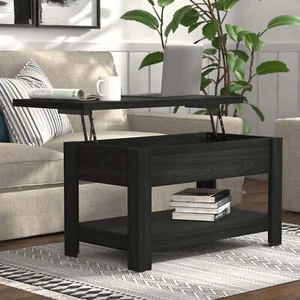 Rectangle Lift Top Coffee Table, Black - Picture 1 of 21