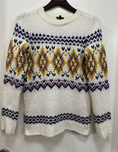Talbots Women Sweater Cream Nordic Fair Isle size XS - Picture 1 of 11