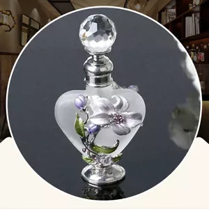 Delicate Orchid Perfume Bottle Heart Shape Crystal Comstic Refill Container 10ml - Bild 1 von 5