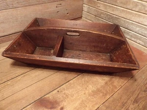 Vintage Antique Primitive Cutlery Tray Carry Tote Softwood - Carrier Decor! - Picture 1 of 11
