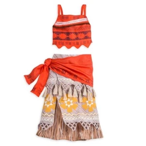 Disney Parks Store MOANA Costume sz 11/12 3pc Hawaiian Dress Up Skirt Top New - Picture 1 of 4