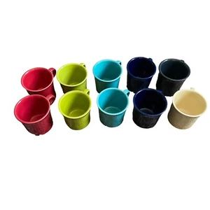 Lote de diez tazas de café Fiestaware Tom & Jerry con mango de junta tórica rojo turquesa azul - Imagen 1 de 8