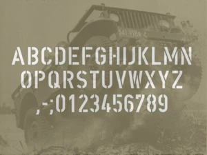 POCHOIR MARQUAGE REUTILISABLE  ALPHABET 1 US ARMY 1 POUCE 2.54CM jeep willys - Imagen 1 de 1