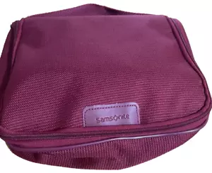 Equipaje de viaje para artículos de tocador de lona granate Samsonite asa colgante cremallera 11 x 8 pulgadas - Imagen 1 de 7