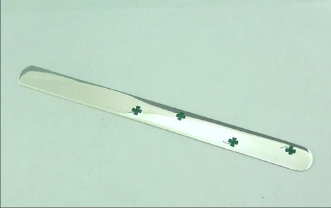 LATE VICTORIAN SILVER & ENAMEL SHAMROCK LETTER OPENER / PAGE TURNER Cover