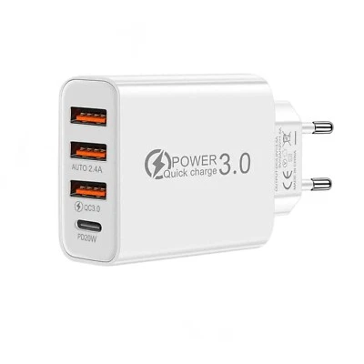 60W USB Ladegerät 3x USB-A + 1x USB-C  mit Power Delivery und QC 3.0 - Bild 1 von 4
