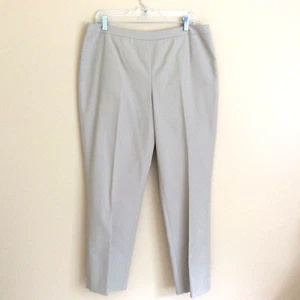 Lafayette 148 New York Beige Side Zip Stretch Pants Size 14 Cropped Bleeker EUC - Picture 1 of 12