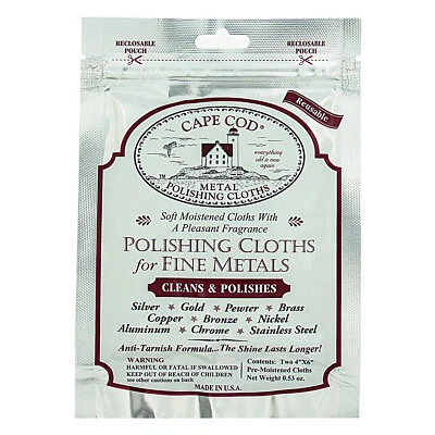 Cape Cod Metall Poliertücher 2er Pack 4" x 6" USA VERKÄUFER - Bild 1 von 3