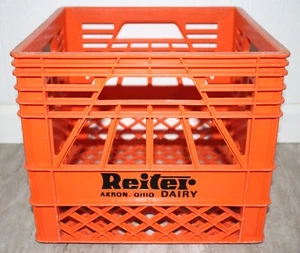 Vintage Reiter Molkerei Kunststoff Milchkiste Ende 1983 Standardgröße 13x13x11 guter Zustand!! - Bild 1 von 11