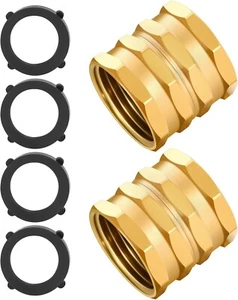 Sanpaint 2 Pack Garden Hose Adapter,Brass Hose to Hose Swivel, 3/4-Inch Hose - Picture 1 of 5