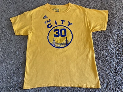 Adidas Steph Curry #30 Golden State Warriors Yellow NBA T-Shirt Youth Med. 10/12 - Image 1 of 4