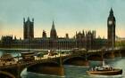 Westminster Bridge and the Houses of Parliament, London, circa 1910 - Old Photo