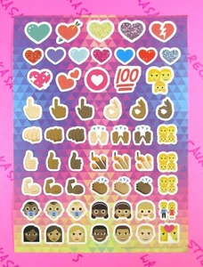 Hearts, Hands & People Emojis Sticker Sheet - Picture 1 of 3