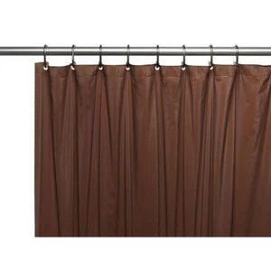 Carnation 3 Gauge Vinyl Shower Curtain Liner Weighted Grommets Brown 72 x 72 - Picture 1 of 4
