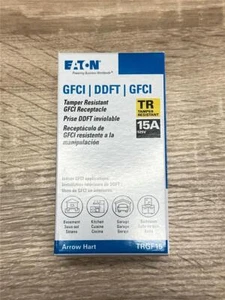 ^ Eaton 15A Tamper Resistant GFCI Receptacle Arrow Hart Model TRGF15 - Picture 1 of 2