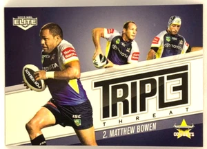 2013 NRL Elite Triple Threat #TT11 Matthew Bowen North Queensland Cowboys - Picture 1 of 2