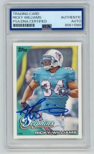 Ricky Williams Dolphins signierte 2010 Topps Football Karte #322 PSA beschriftetes Autogramm - Bild 1 von 2