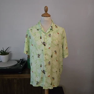 Tommy Bahama Disney Parks Collection Mickey Mouse Hawaiian Shirt Green Large - Picture 1 of 12