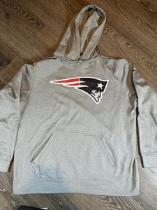 Felpa con cappuccio Nike Therma Fit New England Patriots grigia uomo large - Foto 1 di 6