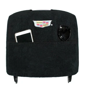 Cubierta de consola de terciopelo de felpa negra para Escalade 2014-2019 con asientos de cubo (logotipo) - Imagen 1 de 2