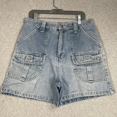 Pantalones Cortos De Colección LA Azul Jean Para Mujer 29" Talla 6 Azul Lavado Claro Tiro Alto Botín Cadera Años 90 Foto 1 de 4