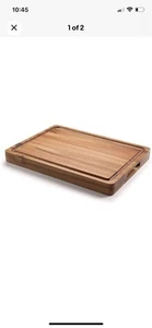 Extra dickes 16" x 12" x 1,5" Akazienholz Schneidebrett mit tiefem Saftkanal Neu im Karton - Bild 1 von 5