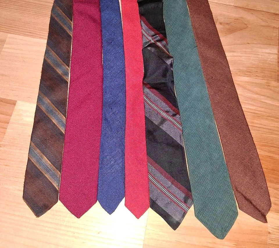 LOTE 7x Corbata Vintage Rayas DE COLECCIÓN SKINNY Clip On Brittsport Años 50 Rockabilly Lino Foto 1 de 4