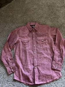 Herren Wrangler 20X Cowboy Competition Pearl Snap Western Langarm Hemd Koralle - Bild 1 von 5