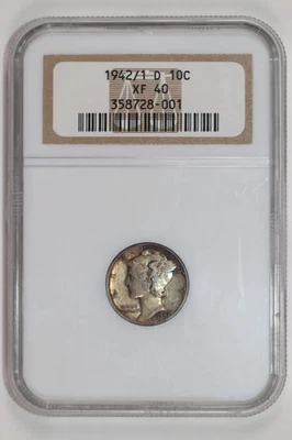 1942/1-D MERCURY DIME NGC XF40 - Image 1 of 2