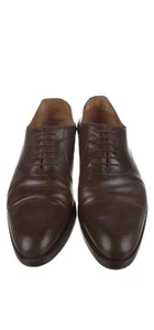 Gucci Mens Brown Leather Oxford Shoes Lace-Up Pointed-Toe with Box - Picture 1 of 4