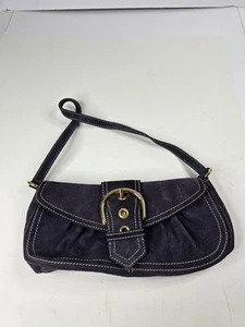 Via Spiga Suede Boho Shoulder Handbag Buckle Zip Magnet Clasp Cocktail Dinner - Picture 1 of 9