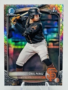 2025 Bowman ONIL PEREZ 1st Steel Metal Refractor #048/100 Giants Prospect SP - Picture 1 of 4