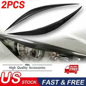 Carbon Fiber Headlight Eyelid Trim Cover Eyebrows For 2014-2020 INFINITI Q50 USA - Foto 1 di 9