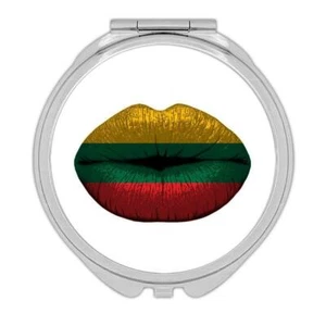Gift Compact Mirror : Lips Lithuanian Flag Lithuania Expat Country - Picture 1 of 3